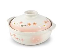 JapanBargain, Clay Pot for Cooking Japanese Donabe Hot Pot Casserole Korean Earthenware Pot with Lid, Serving 3-4 People, 9.25 inch