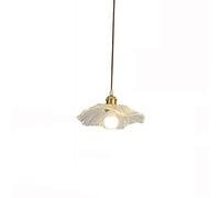 Japanese 3Lights Brass Glass Pendant Lamp Single-Head Hanging Light Northern Europe Restore Ancient Ways Chandelier Porch Corridor Restaurant Bedroom Head of A Bed Small Chandelier