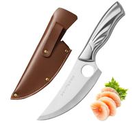 Japanese 5 Inch Chef Knife SK5 High Carbon Steel Kitchen Knives with Sheath | Ergonomic Phoenix Tail Handle Cooking Knife for Home and BBQ