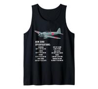 Japanese A6M Zero Specifications Plane WWII Warbird Military Tank Top