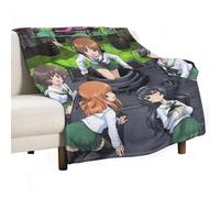 Japanese Action Adventure Anime Girls Und Panzer Poster Fleece Blankets for Bed Couch Sofa Thick And Warm Flannel Blanket Soft Fuzzy Plush for All Seasons 30"x40"