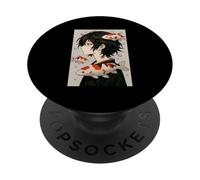 Japanese Aesthetic Anime Girl Koi Fish Streetwear Manga PopSockets Adhesive PopGrip
