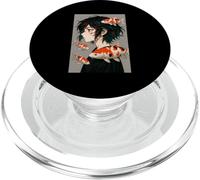 Japanese Aesthetic Anime Girl Koi Fish Streetwear Manga PopSockets PopGrip for MagSafe