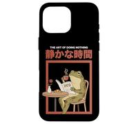 Japanese Aesthetic Frog Coffee The Art Of Doing Nothing Case for iPhone 16 Pro Max