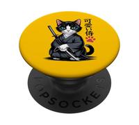 Japanese Aesthetic - Kawaii Samurai Cat PopSockets Adhesive PopGrip