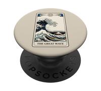 Japanese Aesthetic Tarot Card The Great Wave Off Kanagawa PopSockets Adhesive PopGrip