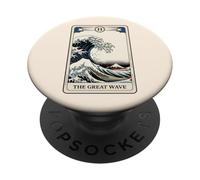Japanese Aesthetic Tarot Card The Great Wave Off Kanagawa PopSockets Adhesive PopGrip