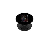 Japanese African American Samurai Katana Black Anime Warrior PopSockets Adhesive PopGrip