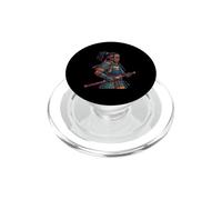 Japanese African American Samurai Katana Black Anime Warrior PopSockets PopGrip for MagSafe