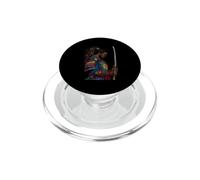 Japanese African American Samurai Katana Black Anime Warrior PopSockets PopGrip for MagSafe