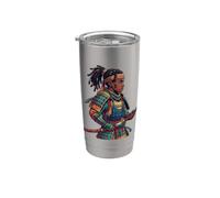 Japanese African American Samurai Katana Black Anime Warrior Stainless Steel Insulated Tumbler