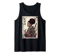 Japanese Afro Samurai Woman Warrior Katana Black Anime Girl Tank Top
