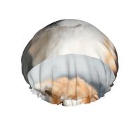 Japanese Akita Dog Pattern,Shower Cap Nightcap Double Layer Waterproof Elastic Bath Cap Reusable Hair Cap