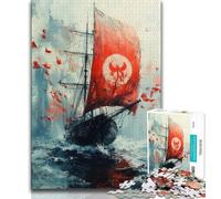 Japanese Ancien Boat 1000 Pieces Jigsaw Puzzles For Teens And Adults,for Educational Game Challenge Toy Unique Home Decor And Gifts (38x26cm)