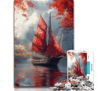 Japanese Ancien Boat Jigsaw Puzzles for Teenagers,Challenging Game Toys Every Piece Is Unique - Challenging Family Fun Game (38x26cm)