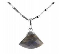 Japanese and Korean Fan-Shaped Gray Moonlight Stone Versatile Pendant Accessory