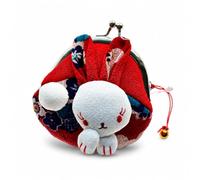 Japanese Animal Pouch for Children, Red | Small Pouch | Unique Accessory | Metal Clasp | For Tokens | Earbud Storage | For s | For Accessories