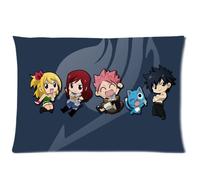 Japanese Anime Cartoon Comic Series Fairy Tail Personalized Custom Rectangle Zippered Soft Pillow Case Cover 20X30 (Twin Sides) Raging Fire Flame Navy Bule Pillowcase