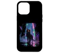 Japanese Anime Cat in Rainy Futuristic City at Night Case for iPhone 12 Pro Max