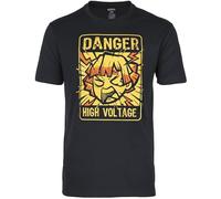 Japanese Anime Demon Zenko Zenitsu Nezuko Agatsuma Thunder Tanjiro Graphic Premium 100% Cotton Short Sleeve Men T-Shirts(Black,M)