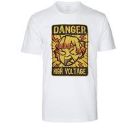 Japanese Anime Demon Zenko Zenitsu Nezuko Agatsuma Thunder Tanjiro Graphic Premium 100% Cotton Short Sleeve Men T-Shirts(White,M)