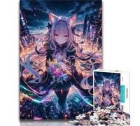 Japanese Anime Girl 1000 Piece Jigsaw Puzzle for Adults Teens,Brain Intelligence Challenge Addictive Toys for Home Decoration (75x50cm)