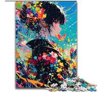 Japanese Anime Girl 1000 Piece Jigsaw Puzzle for Adults Teens, Help The Brain Exercise Addictive Toys to Cultivate Patience Perfect Decoration (26x38cm)