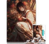 Japanese Anime Girl Jigsaws 1000 Pieces for Adults,Staycation Kill Time Every Piece Is Unique - Challenging Family Fun Game (38x26cm)