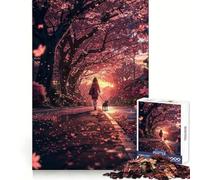 Japanese Anime Girl Walk Jigsaw Puzzles 1000 Pieces for Adults Stress Free Home Play Enjoyable Challenge Furniture Decor (50x75cm)