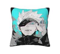 Japanese Anime Gojo Satoru Graphic Double Side JJK Print Velvet Pillow Covers,40丨45丨50cm Square Cushion Pillow Sham Cover,No Pillow Inside