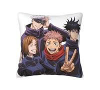 Japanese Anime Gojo Satoru Graphic Double Side JJK Print Velvet Pillow Covers,40丨45丨50cm Square Cushion Pillow Sham Cover,No Pillow Inside