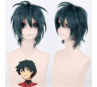 Japanese Anime Hataraku Maou Sama! Satan Jacob Cosplay Wig Dark Green Synthetic Hair for Man Boys Costume Party Wigs