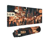Japanese Anime Mouse Pad 31.5x11.8 XL Street Design Kawaii Style Extended Mousepad Large Keyboard Mouse Mat Desk Pad with Non-Slip Rubber Base Stitched Edges for Home Office Game
