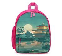 Japanese Anime Palace Moon Lotus Pond Travel Backpack 13" Laptop Backpack Work Bag Daypack Pink-style