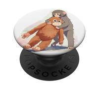 Japanese Anime Punch Monkey Snuggling Orangutan Stuffed Toy PopSockets Adhesive PopGrip
