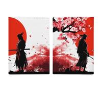 Japanese Anime Samurai Cherry Passport Holder Cover Case Passport Protective Cover PU Leather Card Case Slim Travel Accessories, style, 20.3x13.8cm