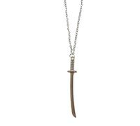 Japanese Anime Samurai Sword Necklace Katana Japan Gift Chain Jewellery Men's Stocking Christmas Accessory Silver Keepsake Medieval Dynasty Asia Asian Warrior Battle