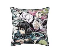 Japanese Anime Tanjirou,Nezuko and Nine Hashira Graphic Double Side Print Velvet Throw Pillow Covers,40丨45丨50cm Square Cushion Pillow Sham Cover,No Pillow Inside
