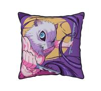 Japanese Anime Tanjirou,Nezuko and Nine Hashira Graphic Double Side Print Velvet Throw Pillow Covers,40丨45丨50cm Square Cushion Pillow Sham Cover,No Pillow Inside