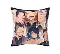 Japanese Anime Tanjirou,Nezuko and Nine Hashira Graphic Double Side Print Velvet Throw Pillow Covers,40丨45丨50cm Square Cushion Pillow Sham Cover,No Pillow Inside