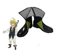 Japanese Anime The Seven Deadly Sins Cosplay Shoes Meliodas Cosplay Wig Men Halloween Cosplay Costume Black Boots 40 only wig (Color : Only Shoes, Size : 42)