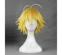 Japanese Anime The Seven Deadly Sins Cosplay Shoes Meliodas Cosplay Wig Men Halloween Cosplay Costume Black Boots 40 only wig (Color : Only Shoes, Size : Onesize)