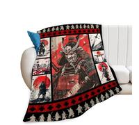 Japanese Anime Throw Blanket Japan Samurai Blanket Ultra Soft Warm Flannel Fleece Lightweight Fuzzy Decor Gifts for Girls Boys Women Men 50"x40"