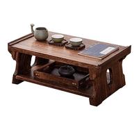 Japanese Antique Tea & Meditation Table - Portable Low Table for Home & Garden Multifunctional Design (Brown 60x35x23cm)