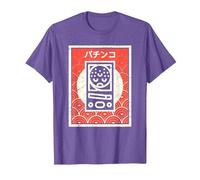 Japanese Arcade Game Pachinko T-Shirt, Men, Purple Heather, X-Large