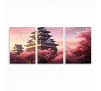Japanese Architecture Diamond Art Kits Adults Beginner 24x36In 3 Pack, Cherry Blossoms Diamond Painting, 5D Full Drill Paint by Numbers, Wall Art Paintings for Bedroom Office Room Decor Gifts PZSH0934