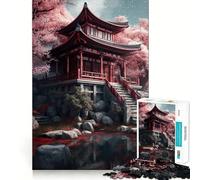 Japanese Architecture Jigsaws for Adults1000 Pieces Tension Relief Vivid Print Playful Challenge Perfect Decor (38x26cm)