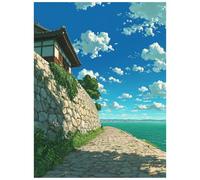 Japanese Architecture Paint by Numbers for Adults, Landscape Acrylic Paint by Numbers Kits, Hobbies for Adults Women Art Supplies 16x12In, Canvas for Painting Wall Art for Living Room Decor 8YH-5483