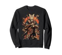 Japanese Art Cat Ninja Ukiyo-e Anime Style Samurai Cat Sweatshirt