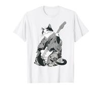 Japanese Art Cat Ninja Ukiyo-e Anime Style Samurai Cat T-Shirt